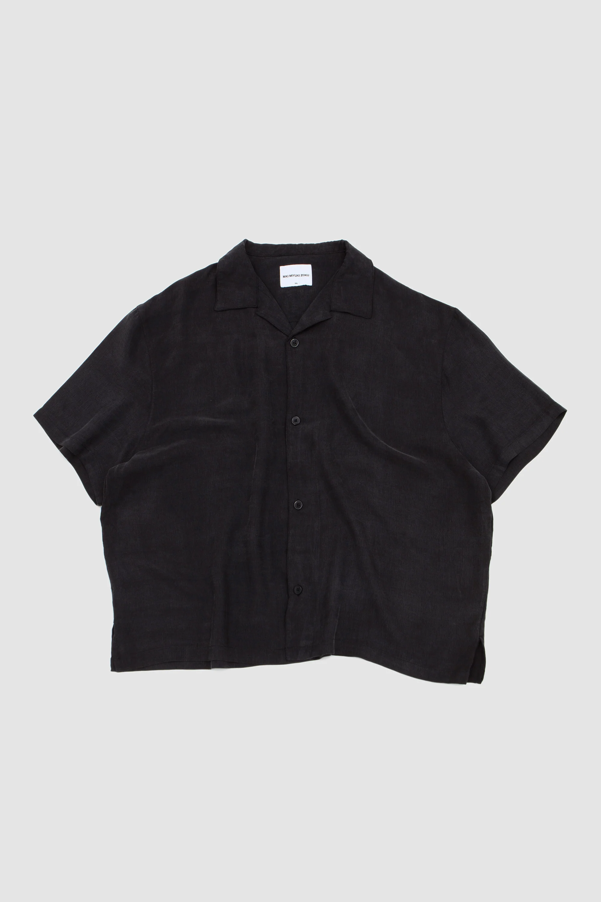 Ribbed Cupro Vacation Shirt Sueded Black