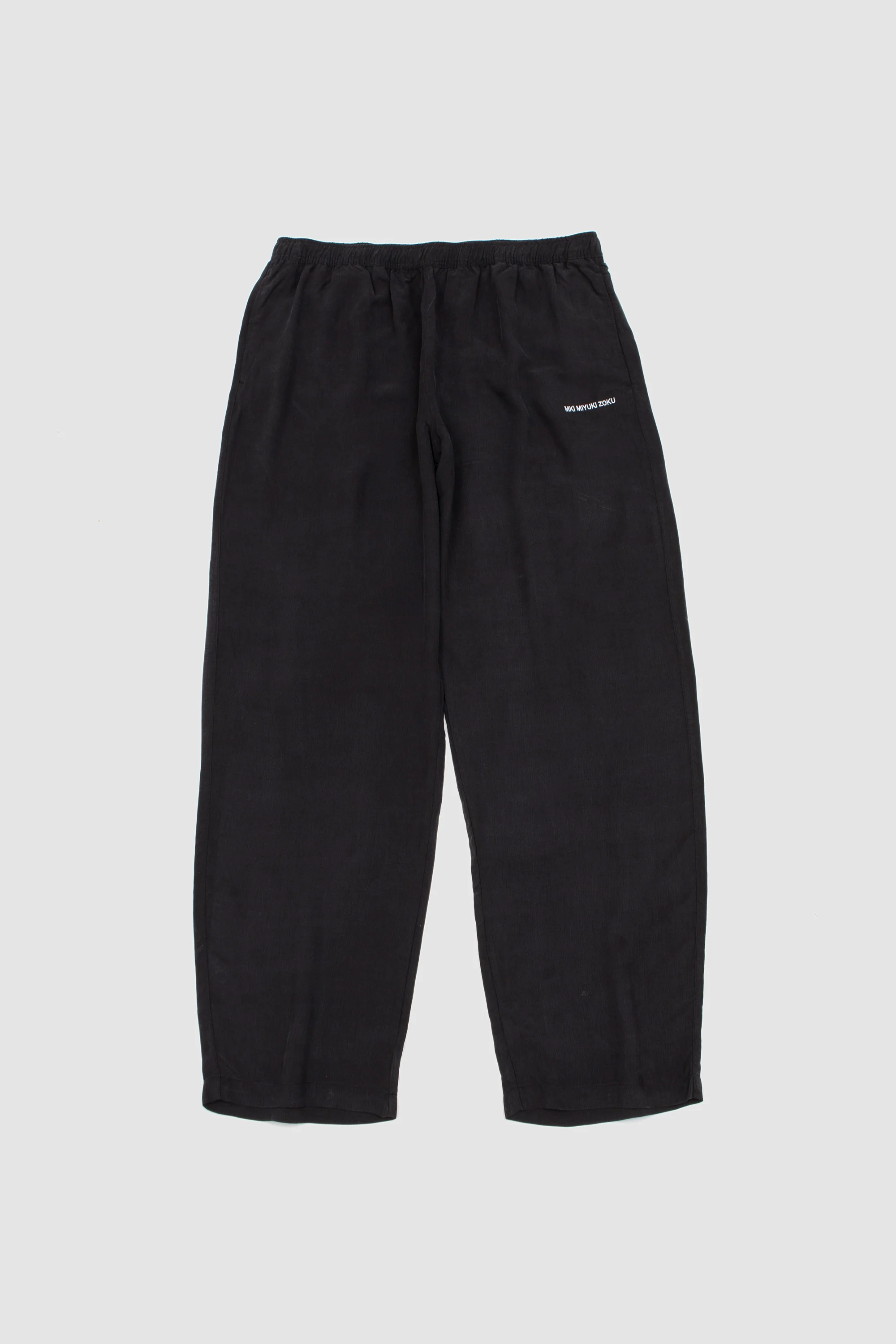 Ribbed Cupro Wide Leg Pants Sueded Black - Image 2
