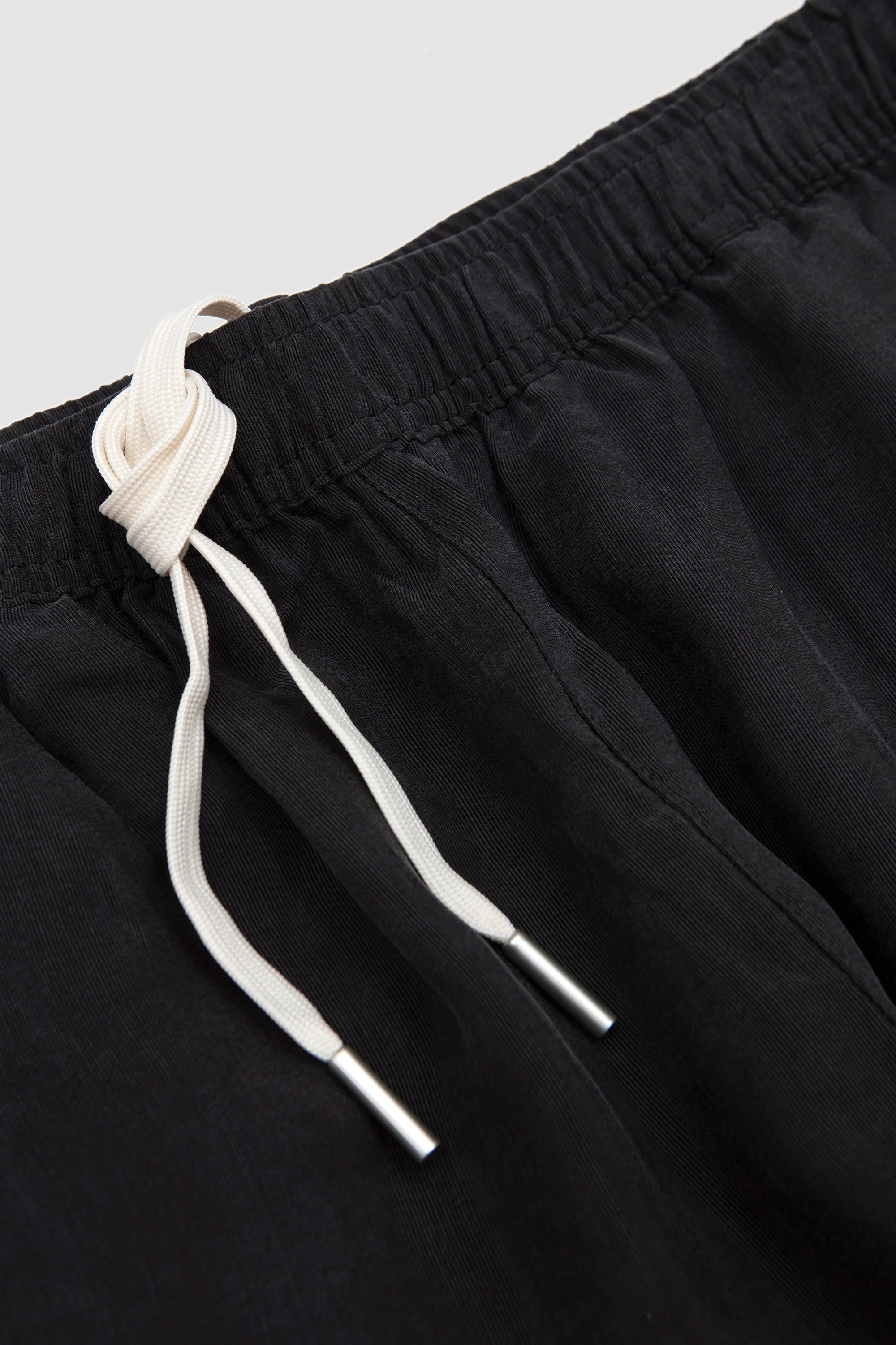 Ribbed Cupro Wide Leg Pants Sueded Black - Image 3