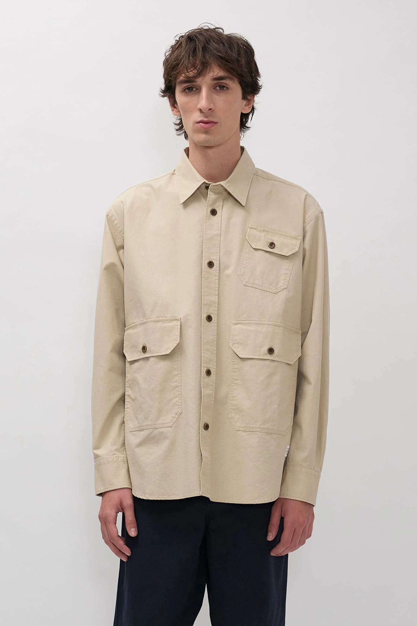 Espevik Faded Pigment Dyed Oversize Utility Shirt Tan - Image 7