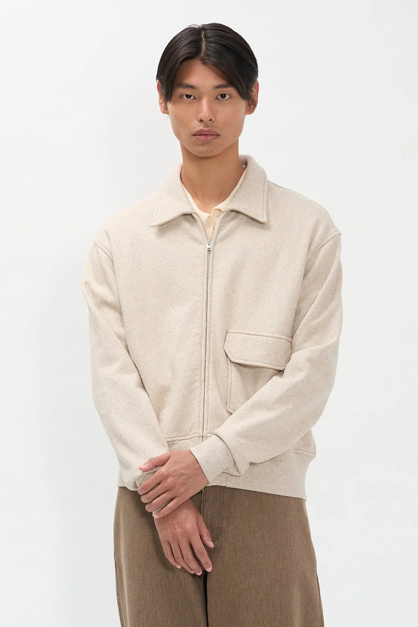 Fynshav Cotton Linen Loopback Jacket Natural