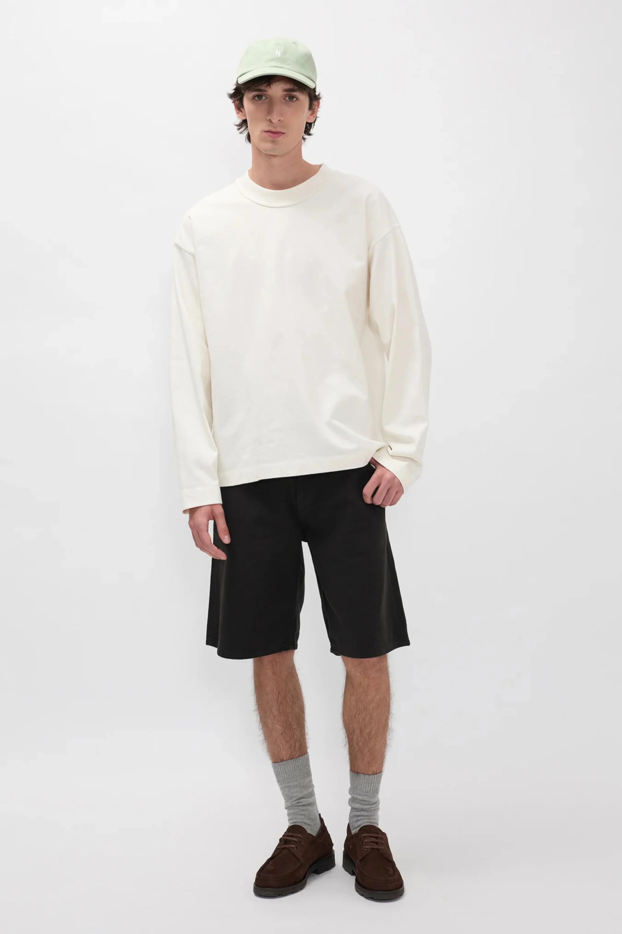 Isefjord Compact Cotton LS T-Shirt Ecru
