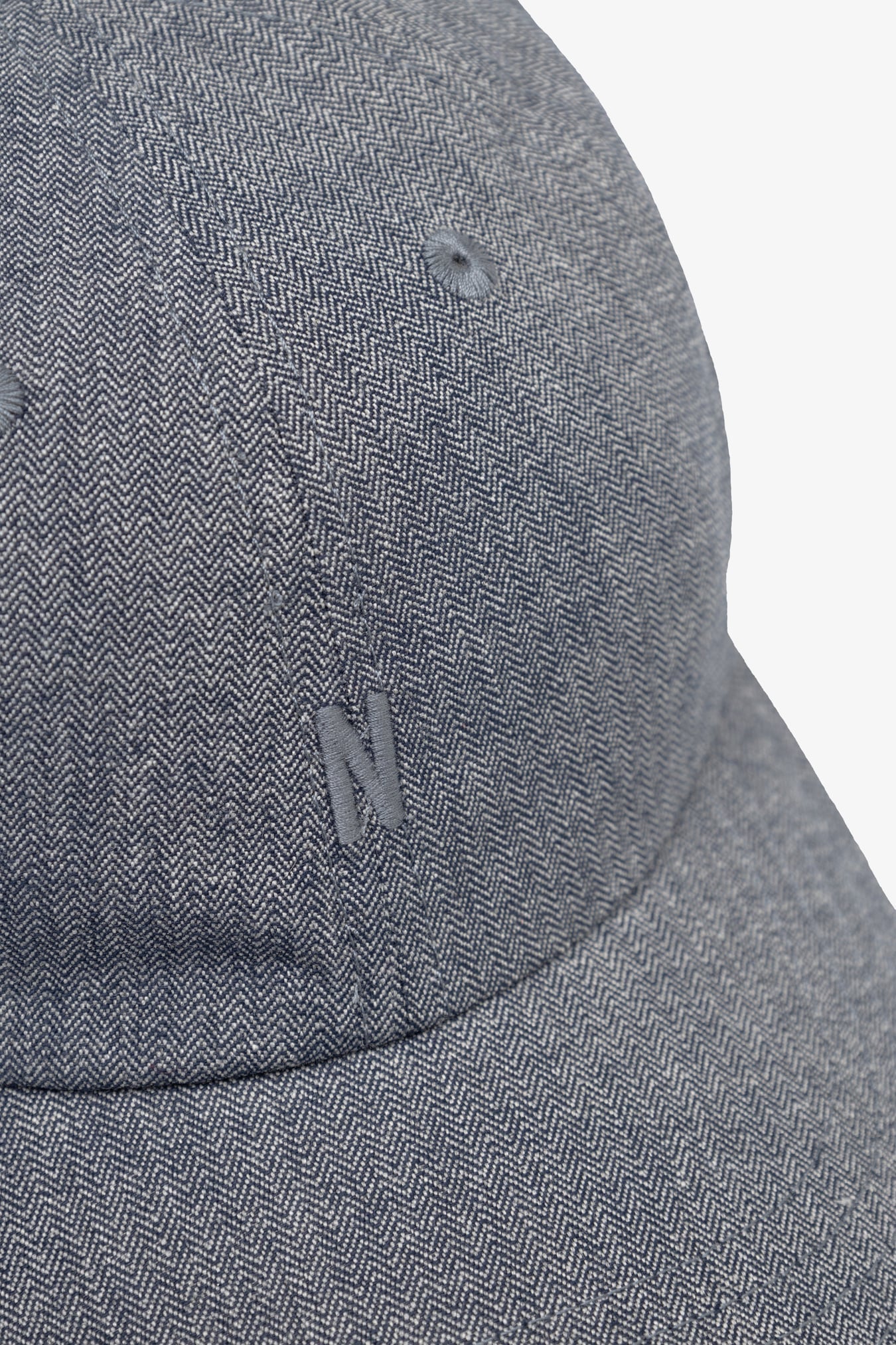 Mini Herringbone Twill 6-Panel Cap Dark Navy - Image 6