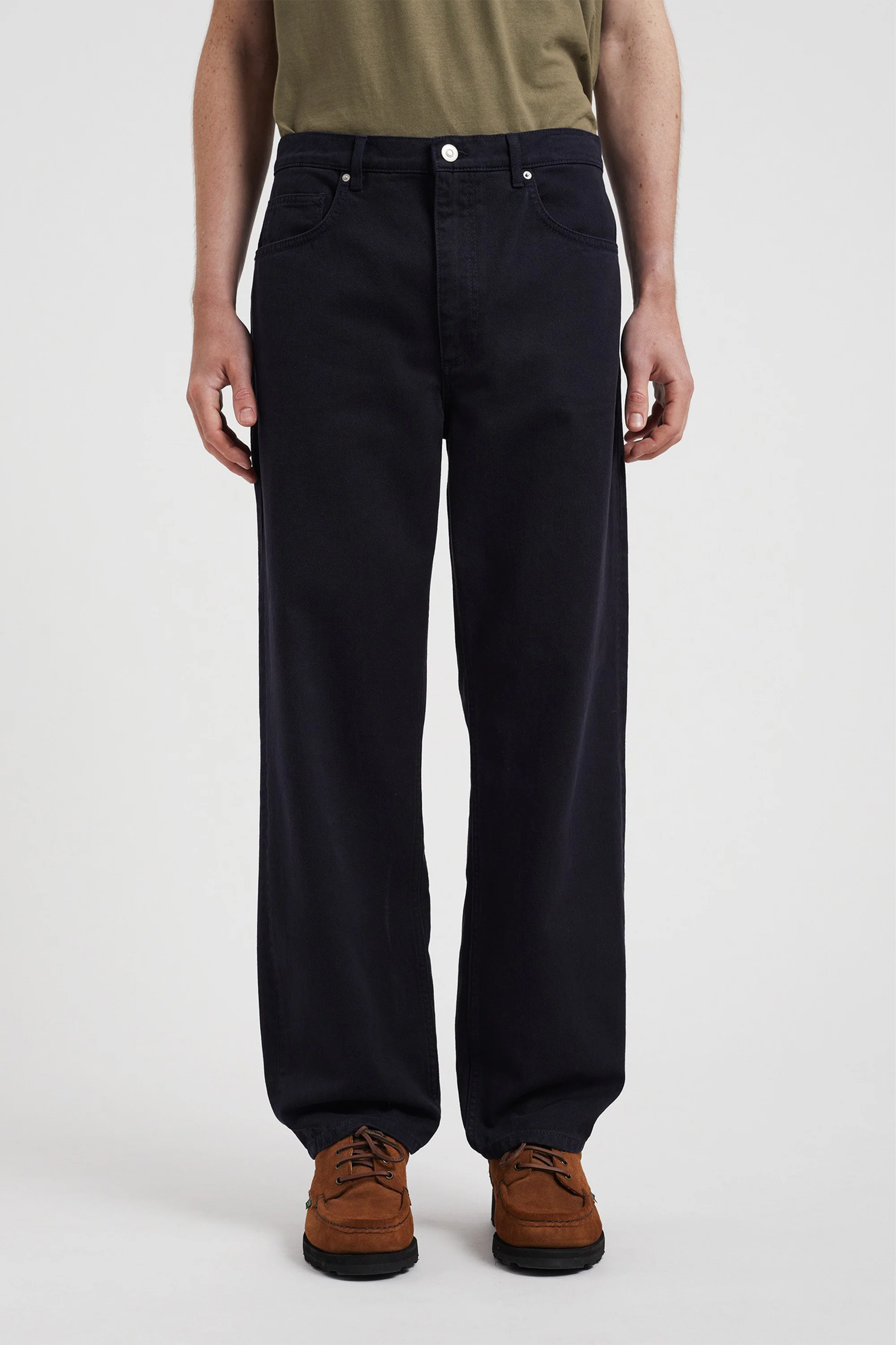 Mogens Relaxed 5 Pocket Heavy Twill Pants Dark Navy - Image 2