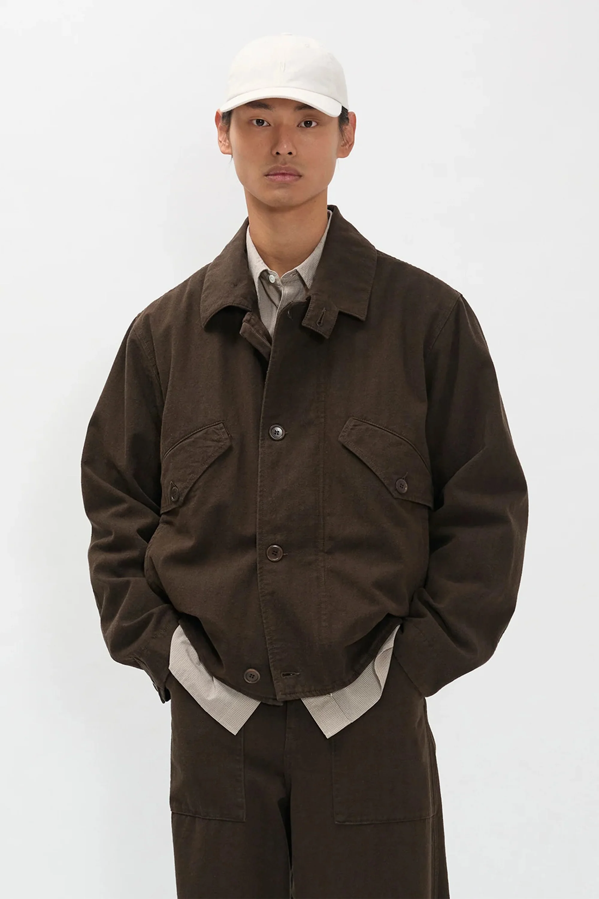 Vandel Herringbone Twill Flight Jacket Delicioso Brown