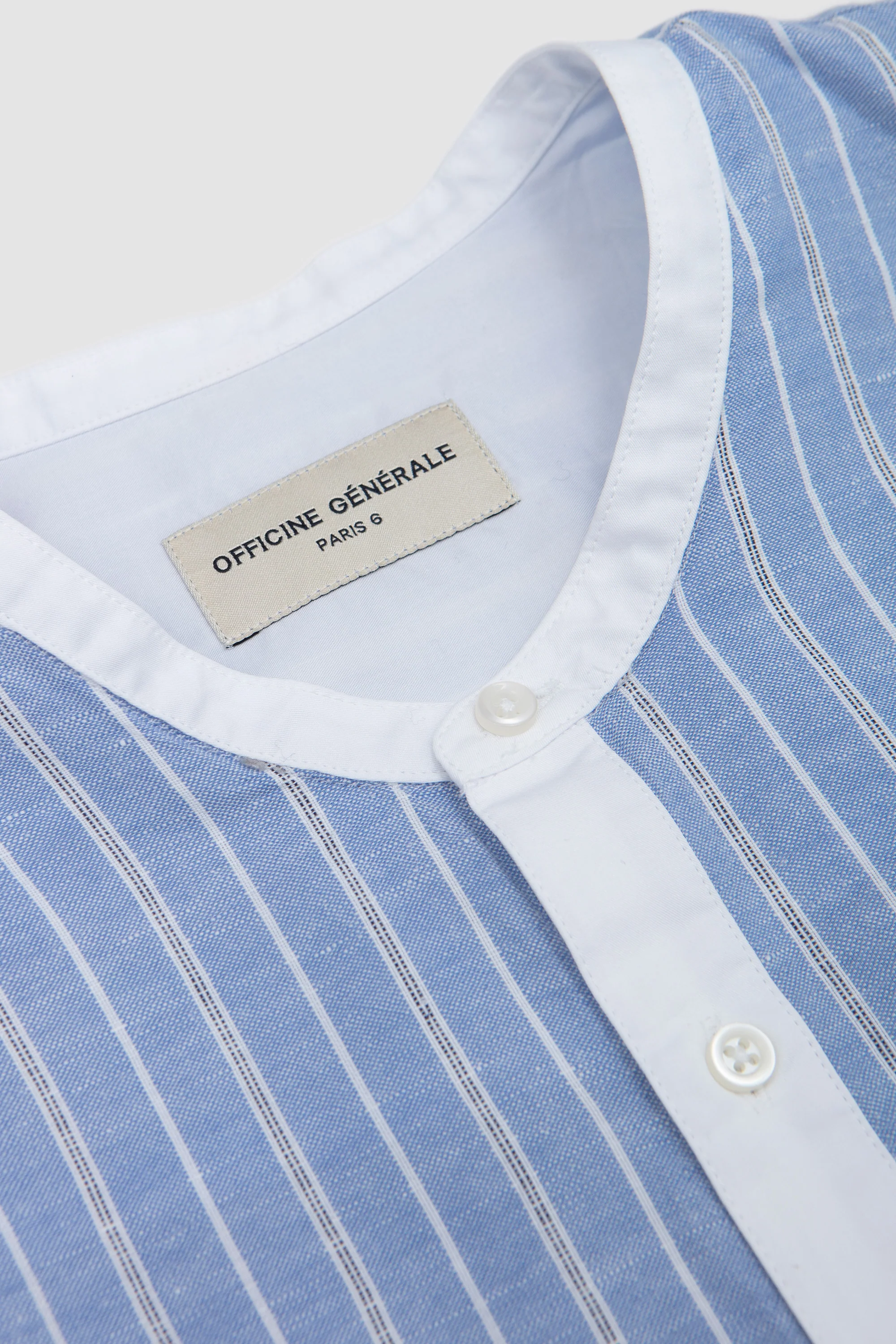 Auguste Stripe Shirt Blue/ White - Image 3
