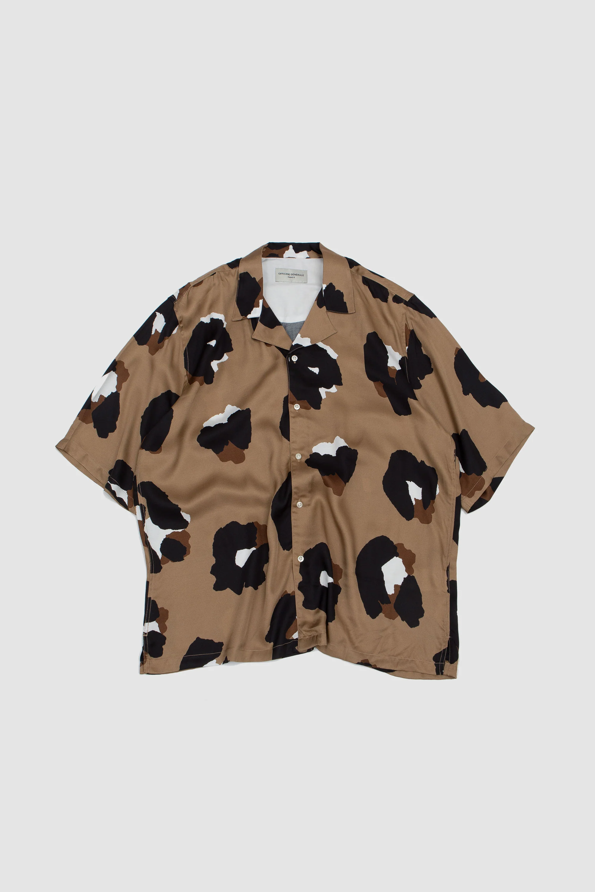 Eren SS Leo Print Shirt Tofee/ Black/ Brown/ White - Image 2