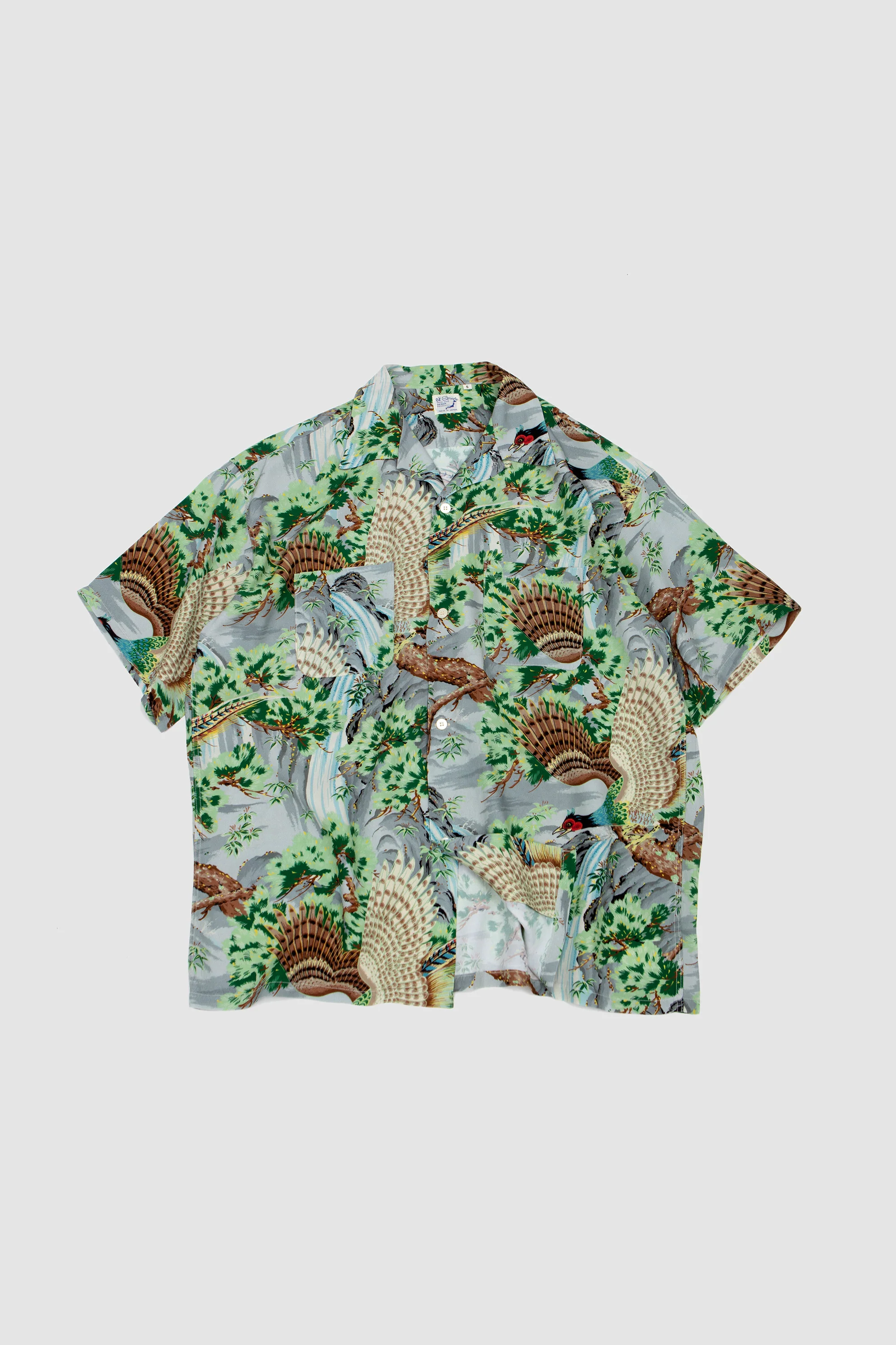 Peacock Hawaiian Shirt Green - Image 2