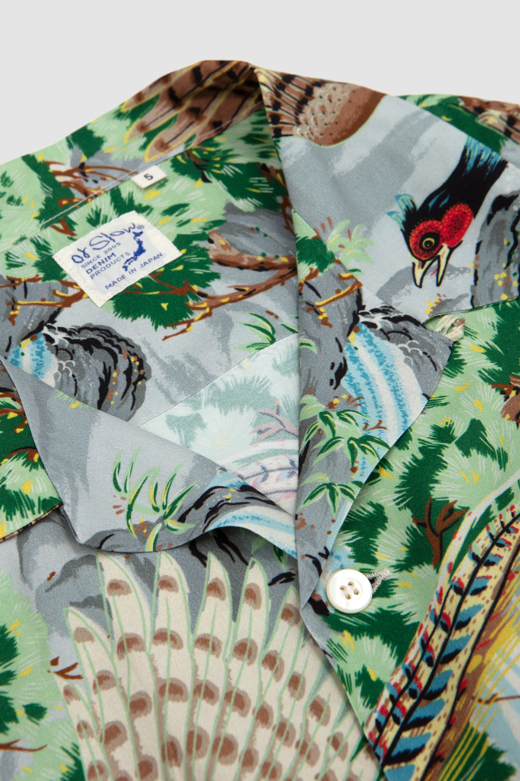 Peacock Hawaiian Shirt Green - Image 4
