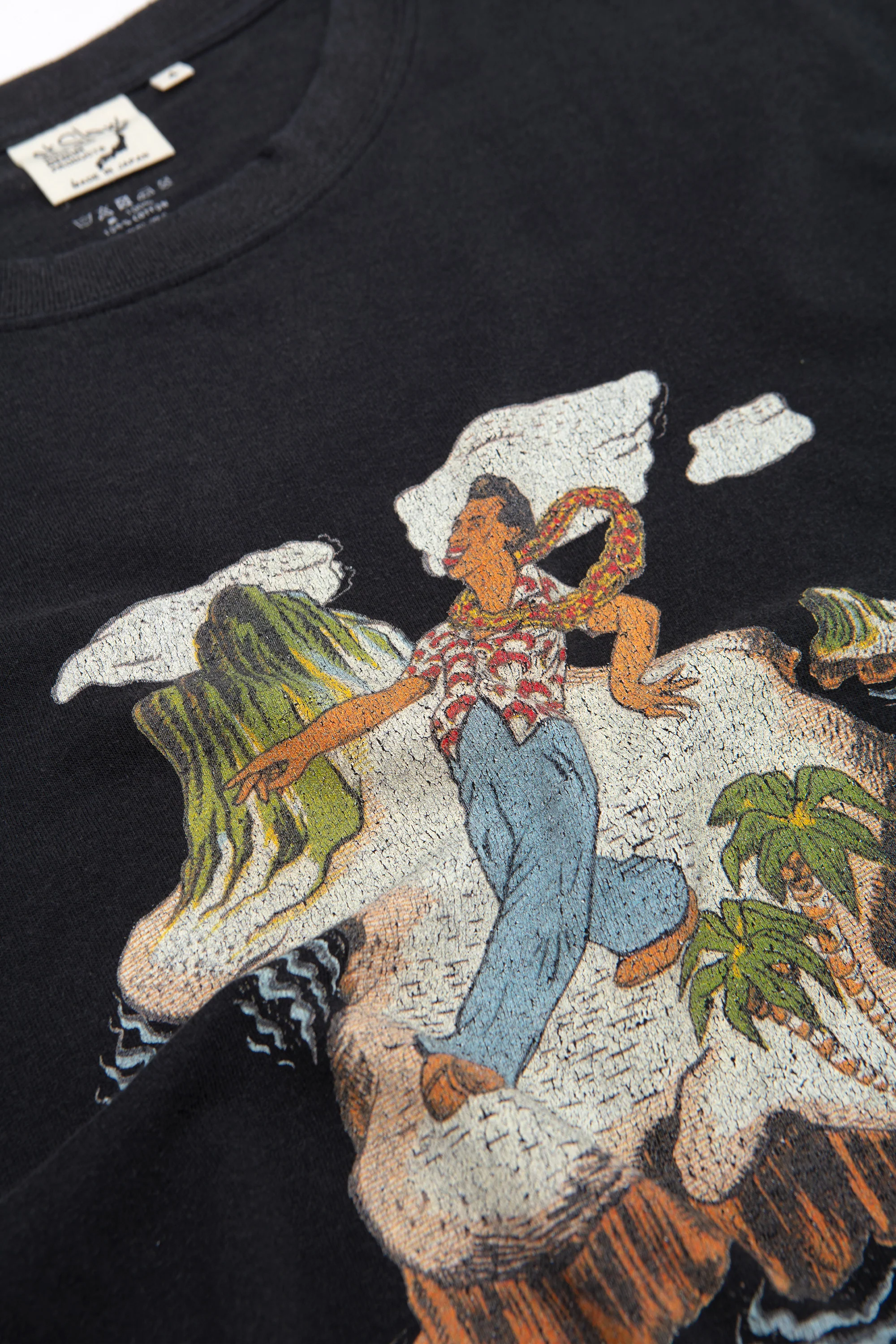 Vintage Fade Hawaiian T-Shirt Graphic_1 Black - Image 3