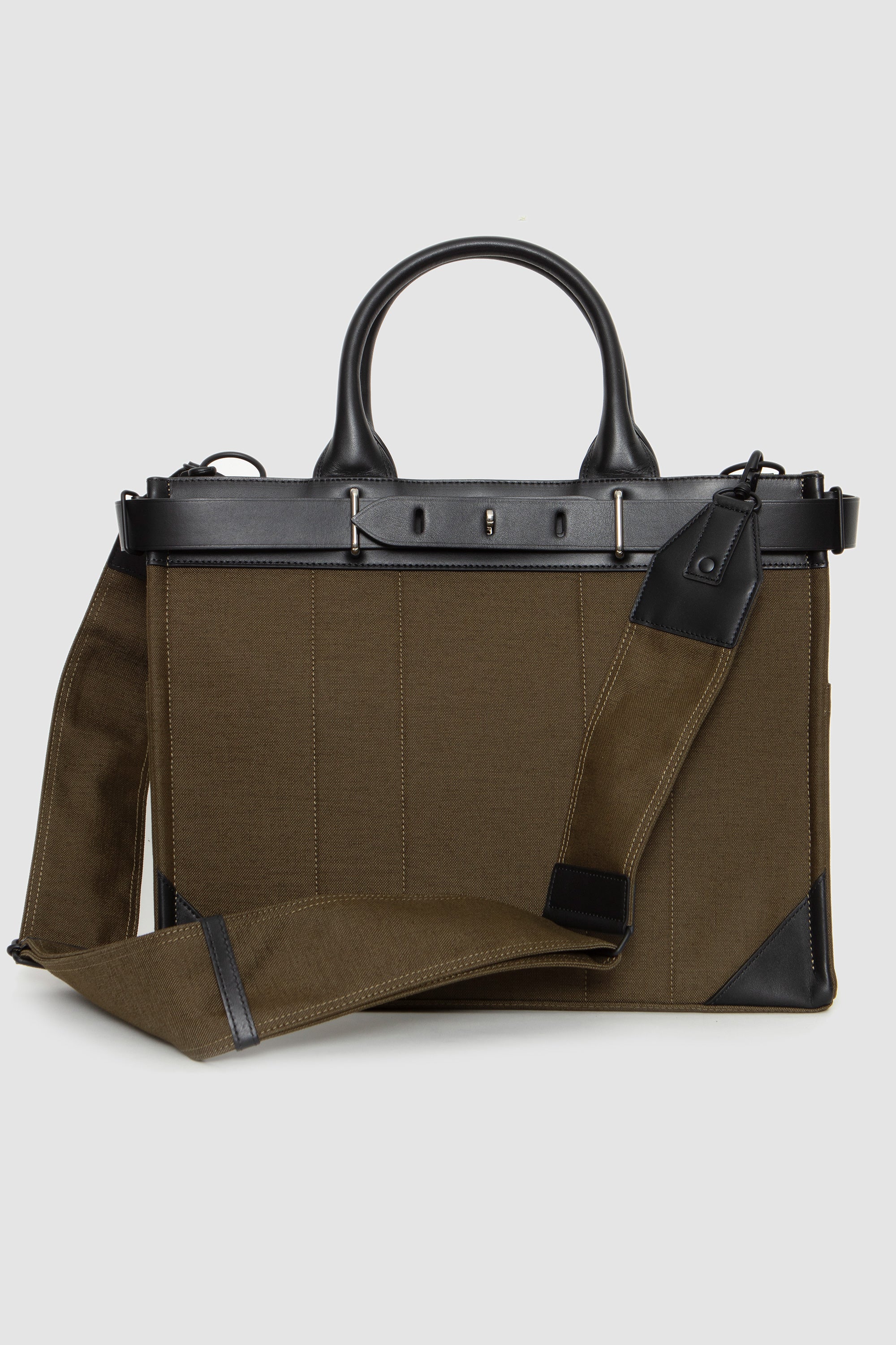 Fork 2Way Tote Bag (M) Olive - Image 2