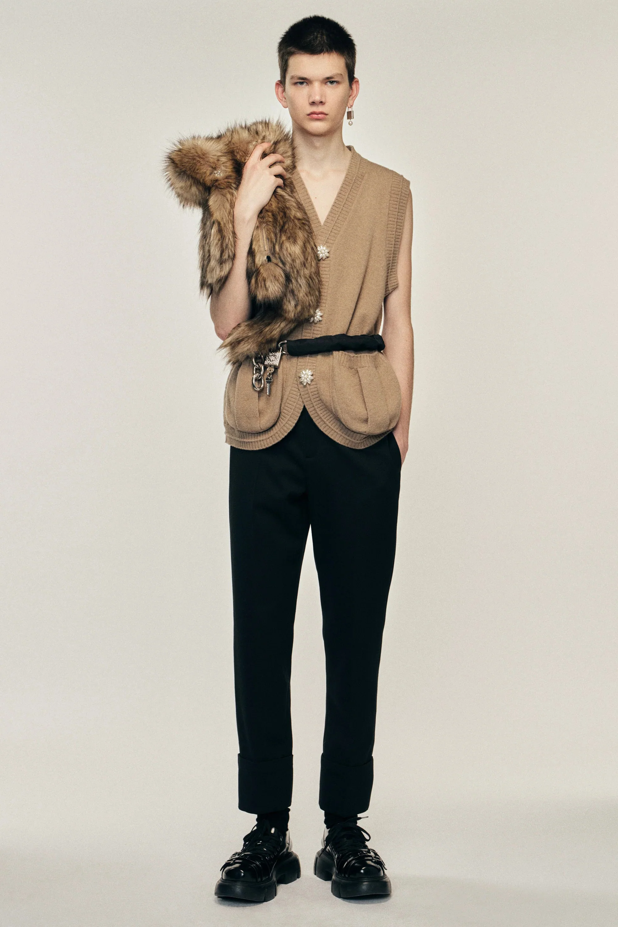 Cuffed Straight Leg Trousers Black - Image 2