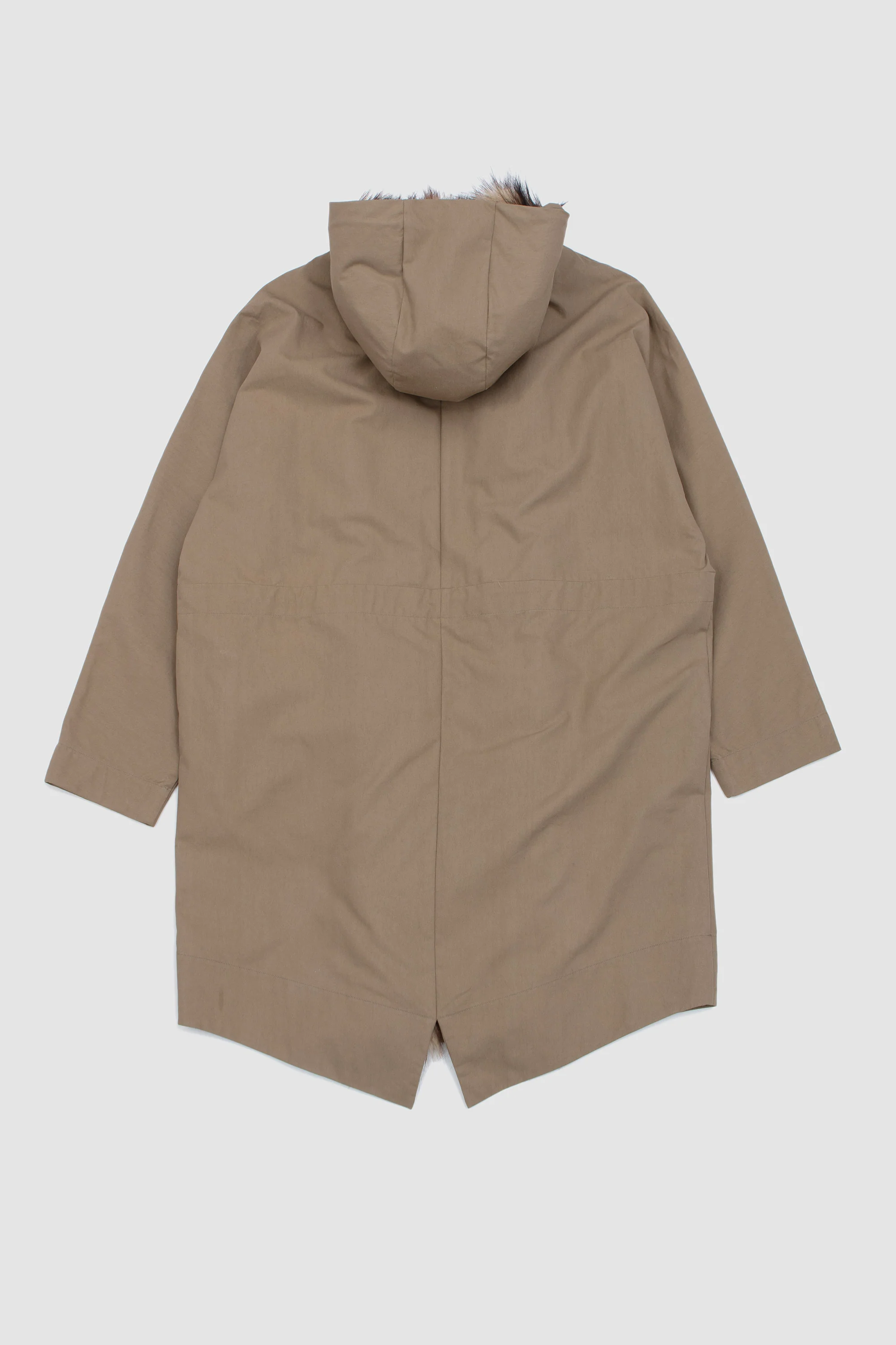 Multi Pocket Faux Fur Lined Parka Coat Stone/ Pearl - Image 9
