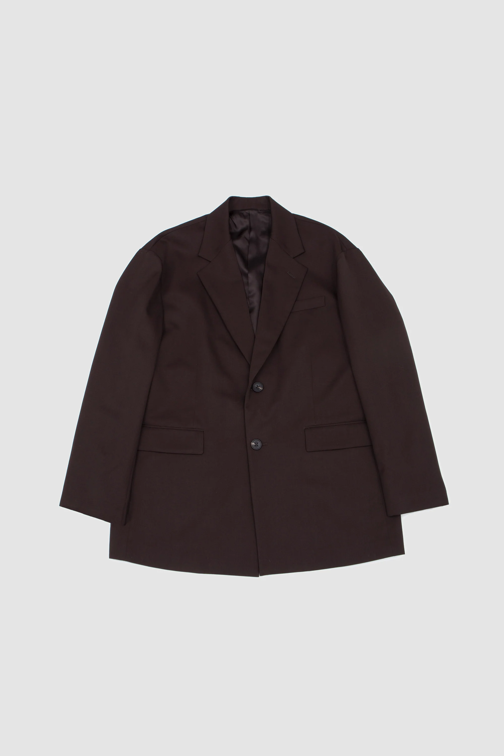 Oversized Single Breasted Long Jacket Dark Brown