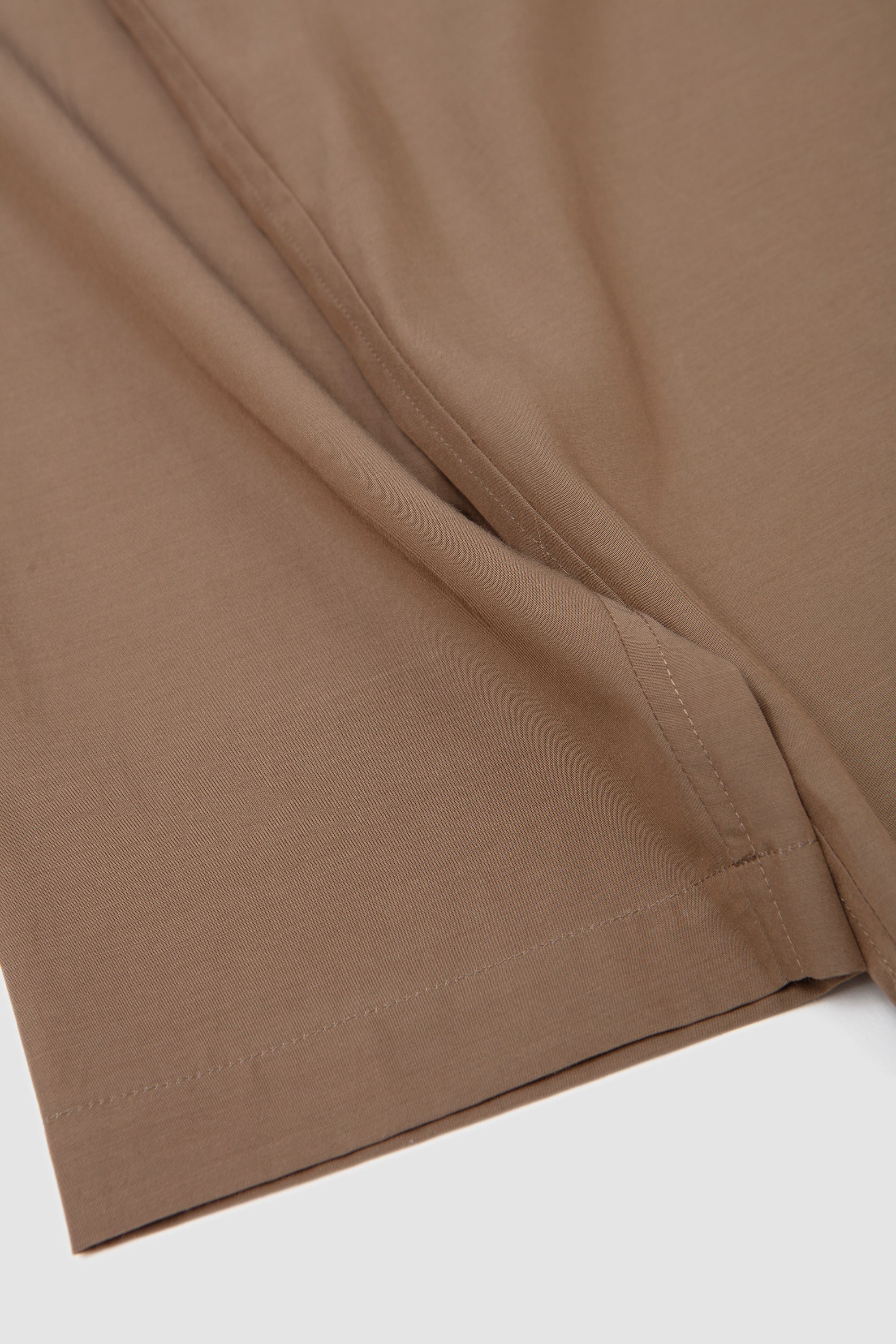 Cupro Mixed Pullover Shirt Khaki Brown - Image 4