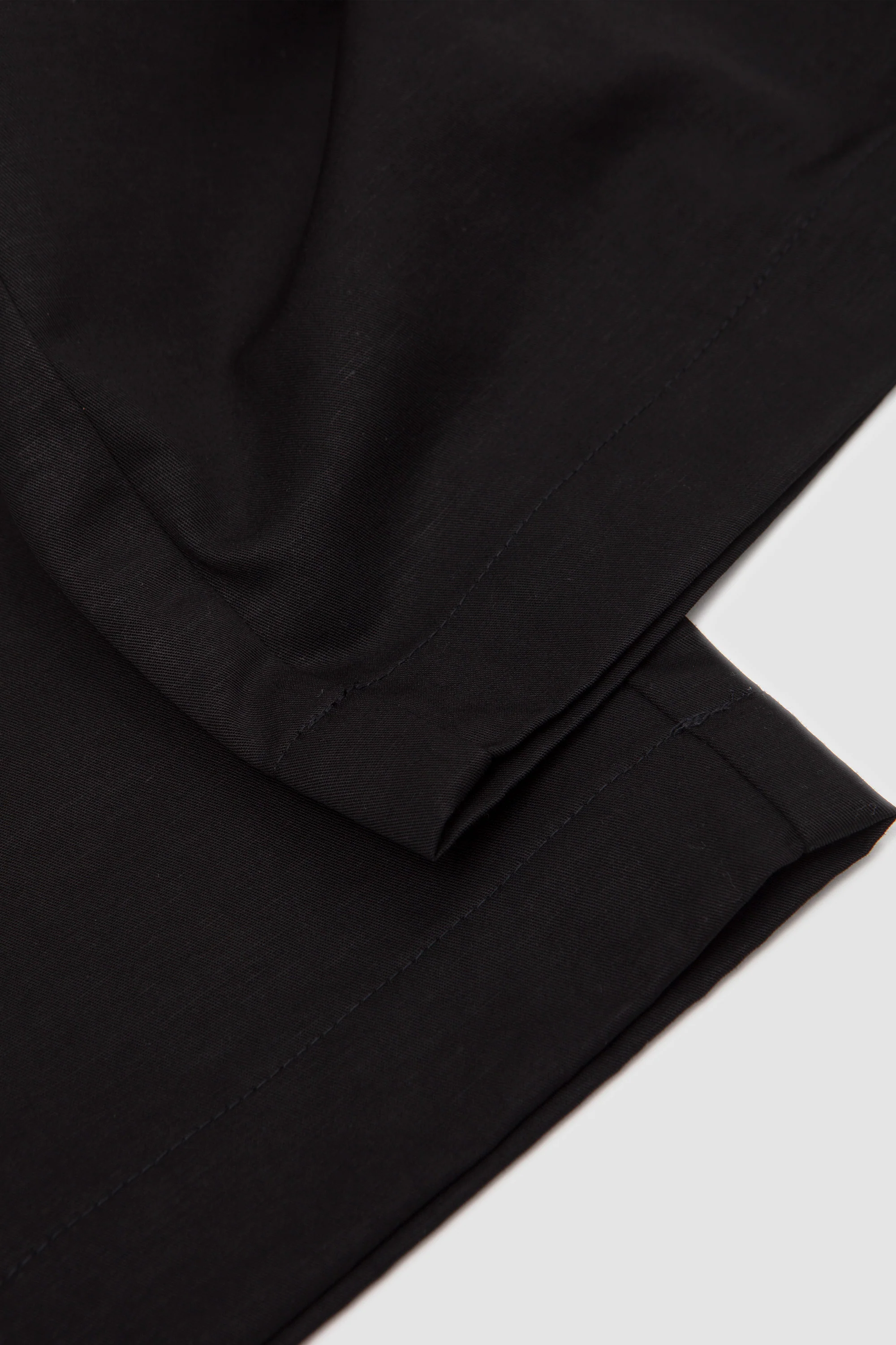Linen Mixed Wide Shorts Black - Image 4