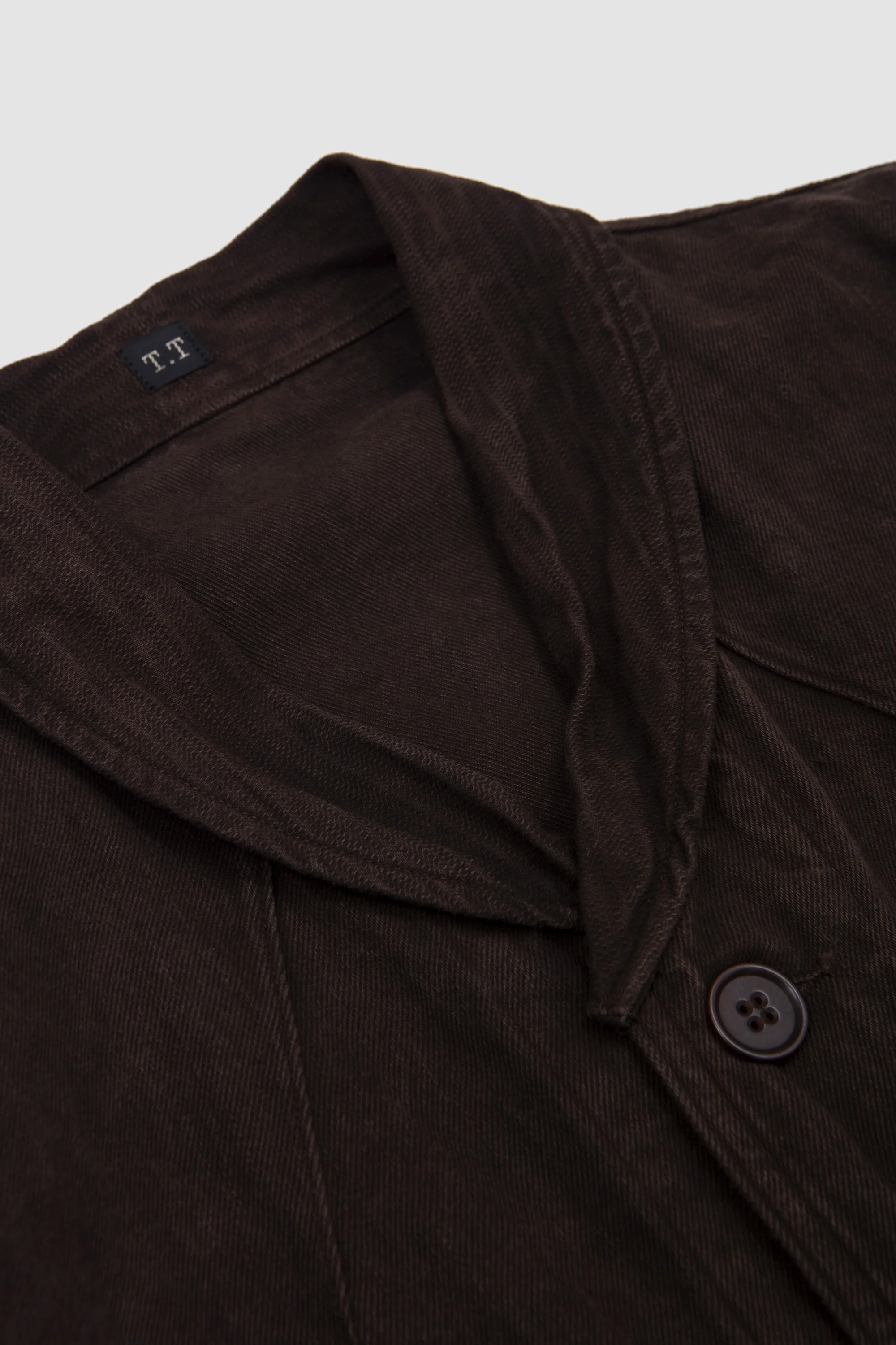 Lot. 327 Modified Shawl Collar Jacket Mud Dyed Brown - Image 3