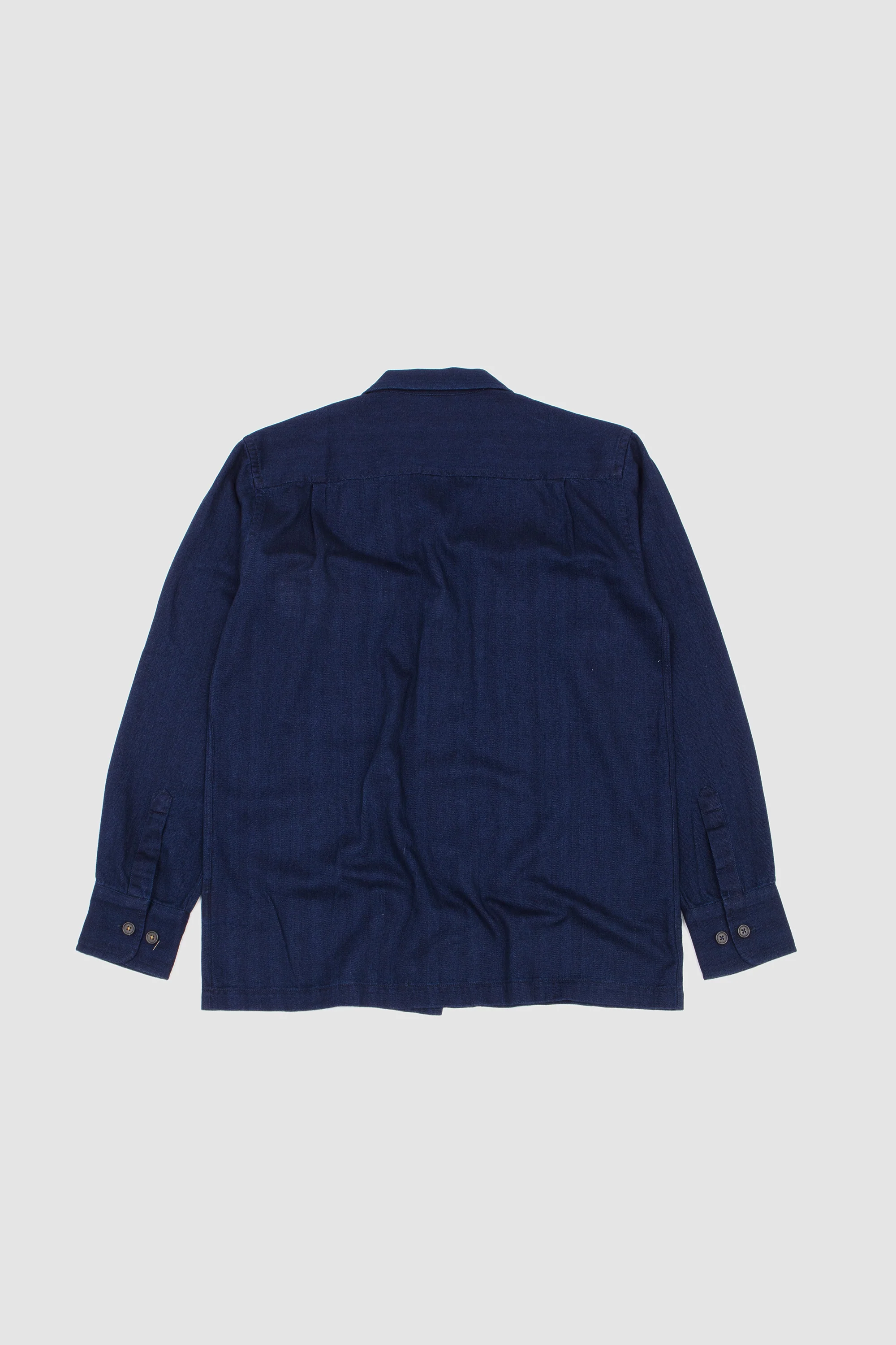 Attendant Shirt Herringbone Rec. Cotton Indigo - Image 5